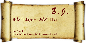 Böttger Júlia névjegykártya